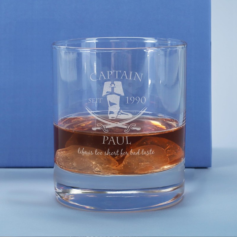 Herz & Heim® Rum Glass Captain with Free Engraving of
