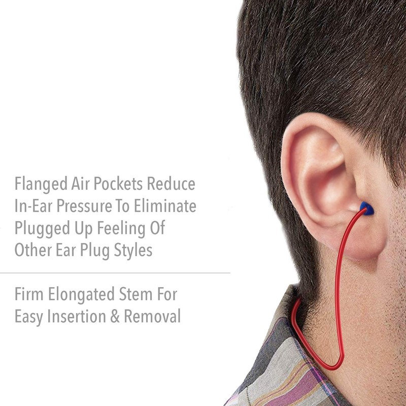 Howard Leight by Honeywell AirSoft Flanged Corded Reusable Shooting Earplugs,