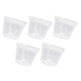 Kisangel 5pcs Orchid Pots Drainage Holes for Healthy Root Growth Breathable Slotted Lightweight and Flower Pots for Indoor and Outdoor Use