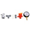 Bend Valve with Pressure Gauge, Plug-In Coupling and Pressure Regulator