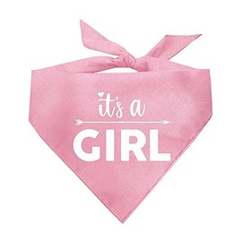 It's A Girl Gender Reveal/Baby Announcement Dog Bandana (Baby Pink, OS 423)