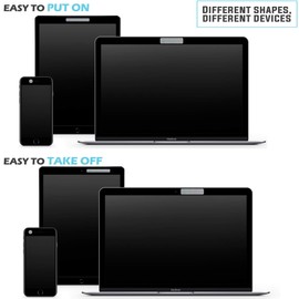 Webcam Covers - Laptop Webcam Cover - Tablet Webcam Covers - Smart TV & for Every Size Webcam on Any Device - Reusable/Multi-use – Protect Your Privacy with Gecko - Gray