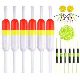 OROOTL Fishing Slip Bobbers Kit Balsa Wood Fishing Bobbers Floats with Bobber Stops Slip Float Rig Set for Crappie Panfish Trout Bass Walleye Fishing