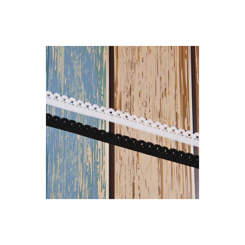 Porcelynne Nylon Black Decorative Edge Picot Elastic Trim - 3/8"