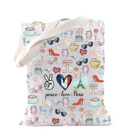 TSOTMO Paris Frankreich Geschenk Paris Trip Wiederverwendbare Tasche für Paare Fans Romantisches Paris Geschenk für Hochzeit Valentinstag, Peace Paris Tragetasche, medium