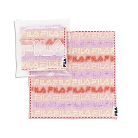 FILA 49-1080050 Antibacterial Deodorizing Towel Handkerchief, Minnie Logo, Pink, 100% Cotton, Ag Fresh Processing, Approx. 9.8 x 9.8 inches (25 x 25 cm)