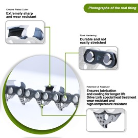 V-MODEST 3-Pack DeWalt Pole Saw Chain 8 Inch 34DL 3/8" LP Pitch .043" Gauge for DeWalt DCPS620B DCPS623B DCPS620M1 20V MAX XR Cordless Chainsaw Chain Blade Low-Kickbac Replacement DWO1DT608 -R34
