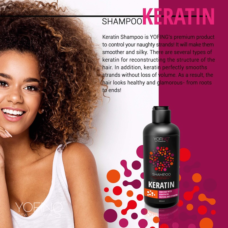 Keratin Shampoo Salt Free - With Moroccan Argan Oil &
