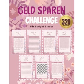 Geld-Sparen Challenge A6 Blätter für Budgetbinder: Geld-Challenge Vorlagen, Deutsch, besonders leicht zum Ausschneiden