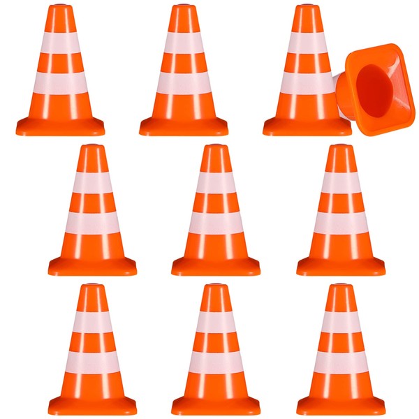STOBOK Miniature Traffic Cones Toys 10PCS Min Road Cone Roadblock
