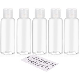 DNSEN 5 Pack 3.4oz Empty Plastic Travel Bottles for Toiletries TSA Approved Leak Proof Squeezable Travel Size Containers Travel Essentials Accessories, clear