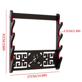 Hylzd Samurai Sword Stand Wall Mount - 4 Tier Martial arts Weapons Holder Fleece Protection Display Stand Katana Wakizashi Tanto Wall Hanger Sword Rack (Longzi Payment)