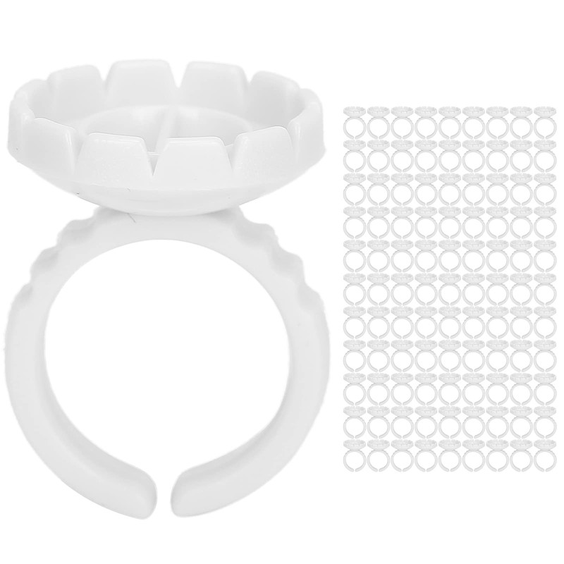 Pack of 100 Eyelash Glue Ring Cup, Disposable Eyelash Extension