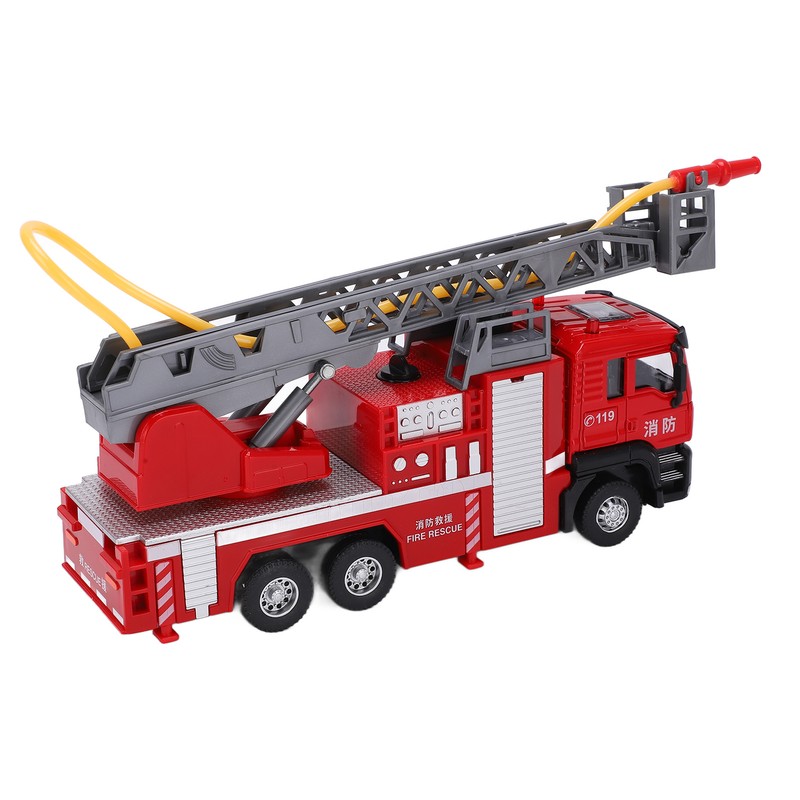 1:50 Ladder Fire Truck Alloy Model 180° Rotating Table Fire