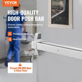 VEVOR Push Bar Door Locks, Carbon Steel Panic Bars for Exit Doors, with Exterior Lever and 3 Keys, Push Bar Panic Exit Device Door Hardware for Metal Wood Door, for Left and Right Handed Doors