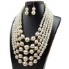 Yuhuan Women Elegant Pearl Jewelry Bead Cluster Collar Bib Choker