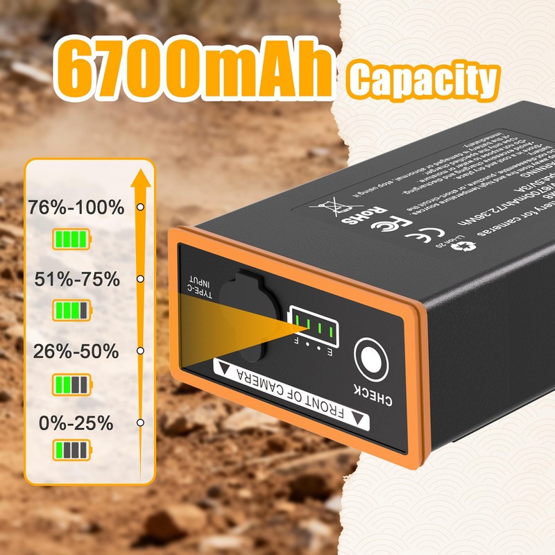 2 Pack 6700mAh Battery Pack Compatible with Moultrie Edge Cellular