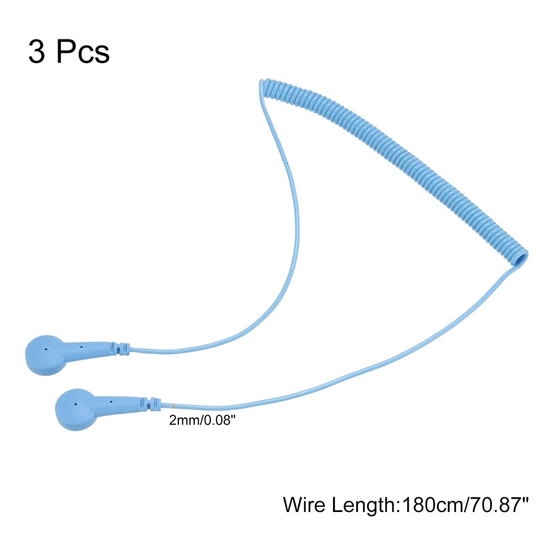 sourcing map ESD Grounding Cable Cord 180cm/71 Inch Long,Anti-Static Ground