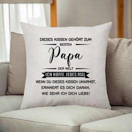 This cushion belongs to the best dad - gifts from daughter son, decorative cushion cover for birthday, Father's Day, Christmas, anniversary - square decorative cushion covers