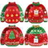 JVORFDG 100pcs Christmas Ugly Sweater Plates Party Supplies Xmas Disposable