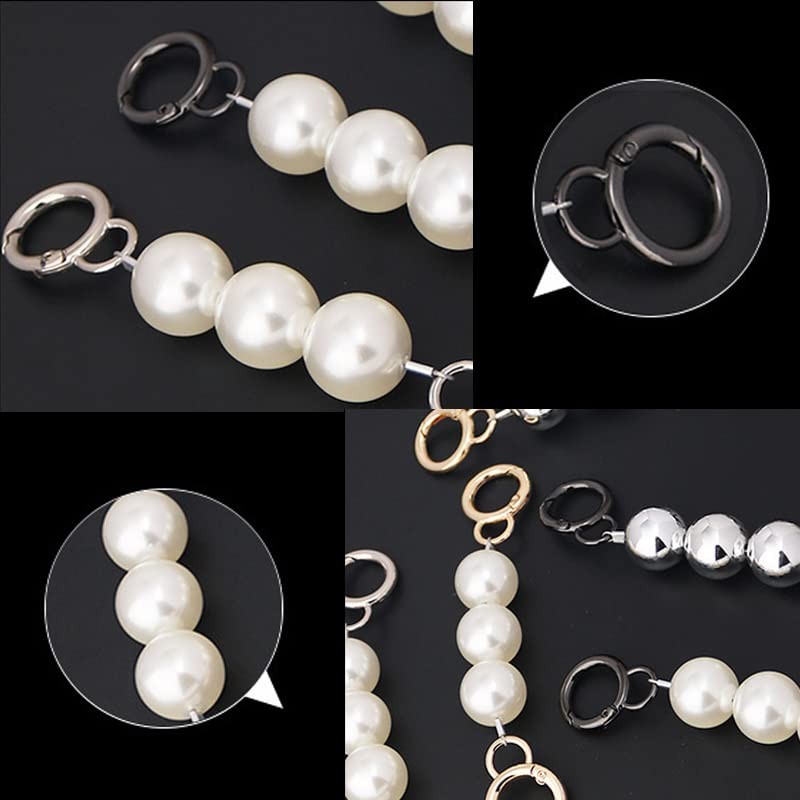 BetterJonny 3 Colors Pearl Bag Chain, 5.1 inches (13 cm),