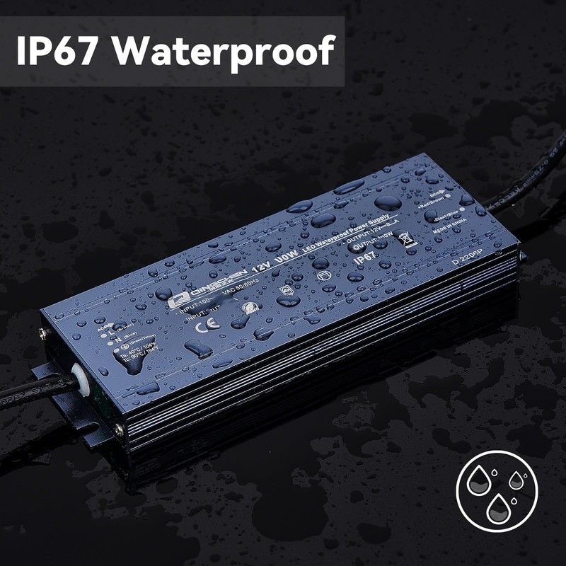 300W Power Supply Waterproof IP67 12V DC 25A,AC to DC