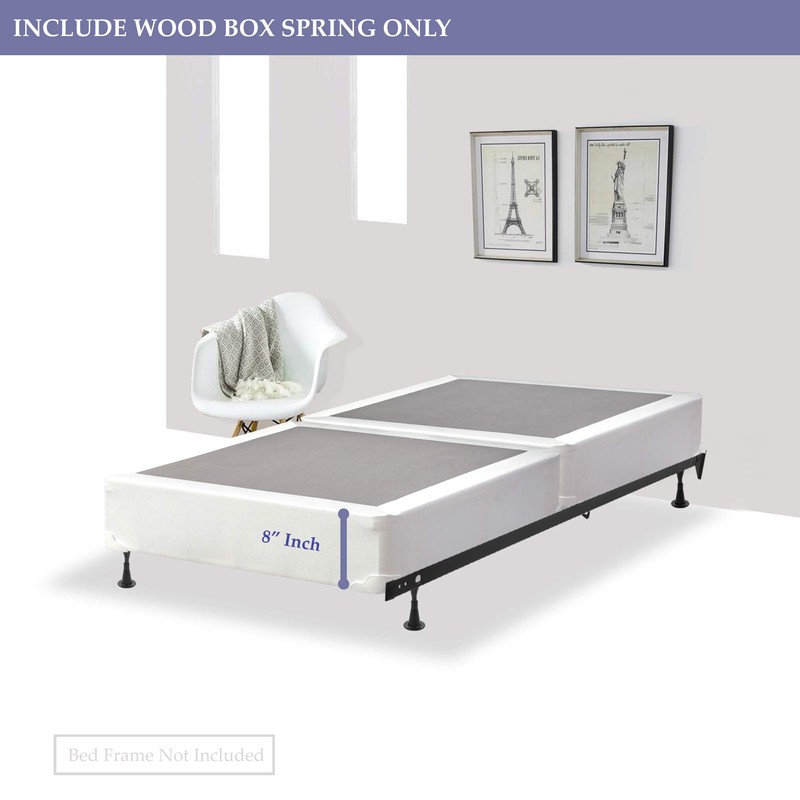 Mattress Solution 8-Inch Split Wood Traditional Boxspring/Foundation,Twin