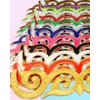 10 Pieces Swirl Embroidered Applique with Gold Trimming Scroll Iron
