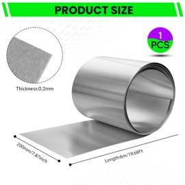 8" x 20' Aluminum Flashing Roll, 0.2mm Thick Roof Flashing, Weatherproof Metal Panels for Roofing, Windows, Doors, Sheds & Home Projects