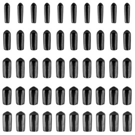 Litoexpe 50 Pieces Round Rubber End Caps, Black Vinyl Cover Flexible Screw Thread Protectors, (3mm, 5mm, 6.5mm, 8mm, 9.5mm)