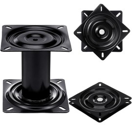 VioraWhite 2 Pcs Boat Seat Base 7 Inch Adjustable Boat Seat Pedestal and 360 Degree Swivel Plate Replacement Adjustable Seat Base for Boat Swivel Pedestal Yacht Seat