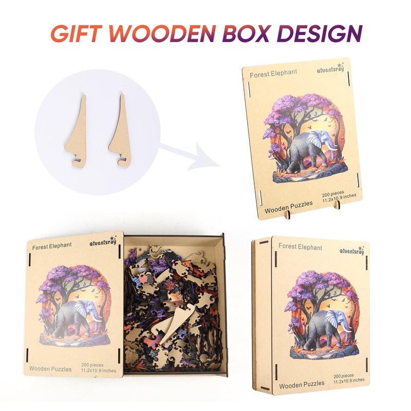 Qiuenisray Wooden Puzzles for Adults 500 Pieces, 3D Vision Effect