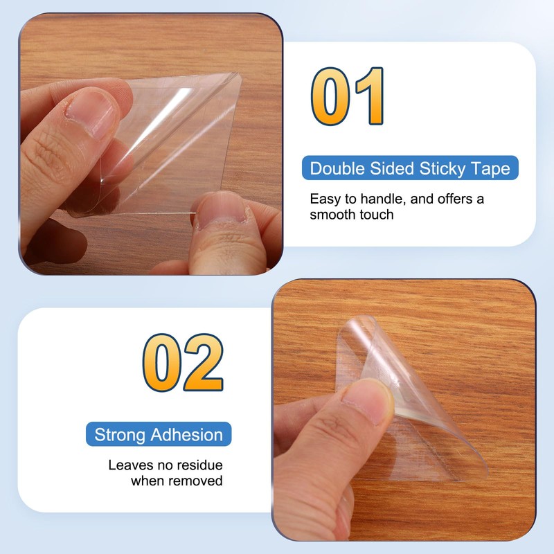 uxcell Clear Double Sided Adhesive Pads, 2.36'' x 2.36'' Square