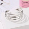 Donary Women's Simple Bangle Bracelet, One size, Silver Metal