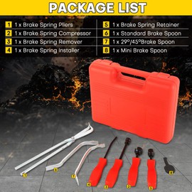 Acymner 8PCS Drum Brake Tool Kit | Drum Brake Tool, Drum Brake Spring Tool, Universal Brake Spring Tool Includes Installer, Remover, Compressor, Adjuster & Retaining Tools for Automotive Maintenance
