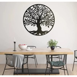 Tree Of Life With Birds Black Finished NEW Metal Art 24"Height
