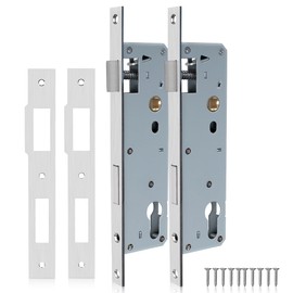 Bwintech 1 Pcs Stainless Steel 9230 Mortice Lock, 92MM Center 30MM Backset Lock Body, Satin Nickel Frame Door Lock for Internal and External Doors