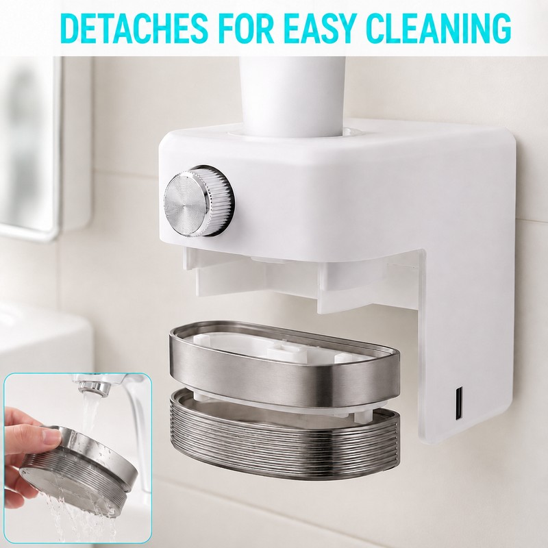 Automatic Infrared Toothpaste Dispenser with Adjustable Output Punch-Free Wall Mount