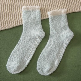 ZANZER Women's Non-Slip Yoga Pilates Socks (5 Pairs) - Winter Warm Cozy Plush Fuzzy Grips, Multi-Scenario Use for Home/Hospital, Soft Fluffy in 5 Colors (Green + Purple + Pink + Grey + Blue)