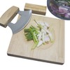 TLIOCAS Alaska Ulu Knife Mezzaluna Cutter n Chopping Bowl Set,Mezzaluna