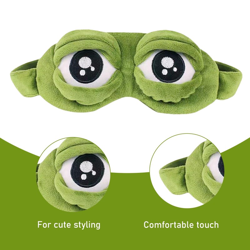 Pack of 2 Frog Eye Mask, Travel Eye Mask, Sleeping