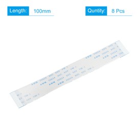 sourcing map Flat Cable 14 Pins 1.0 mm 100 mm for 3D Printer Camera Connector A Type Pack of 8