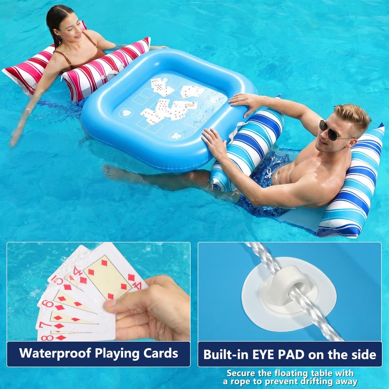 Jasonwell Pool Floats Adult Games - 2 Pack Fabric Inflatable