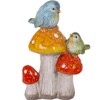 The Bridge Collection Whimsical Bird and Mushroom Figurine - Vibrant