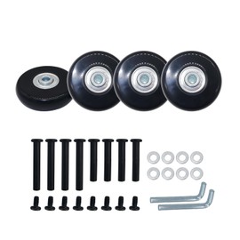 0.6 inch (14 mm) Width Caster Repair Replacement, Silent Series Suitcase, Shopping Cart Tire Replacement Set, Wheel Repair Replacement, 4 Wheels (Outer Diameter: 2.0 inches (50 mm)