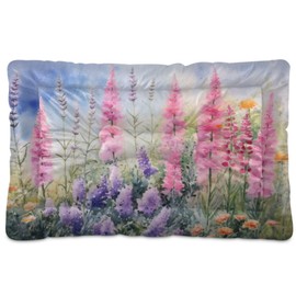 SEHANY Colorful Wild Flowers Dog Bed Cat Bed with Non-Slip Bottom, Kennel Bed Crate Soft Pet Bed Mattress Washable Pets Bed Pad for Small Medium Large Dogs Cats,18x24in