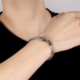 Men Italian Solid 925 Sterling Silver Bracelet 6MM flat Snake Chain Bracelet For Women & Boy Bangle 6.5 "7" 7.5 "8" 8.5 "9" Fine Jewelry gift (Silver, 8 inches)