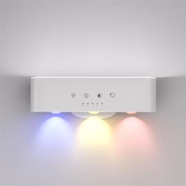 Reglaaly Battery Wall Sconces, 360° Rotate Magnetic Rechargeable Wall Mounted Lamp with 3 Color Temperatures, Wireless Wall Lights for Bedroom, Living Room(Paper White)