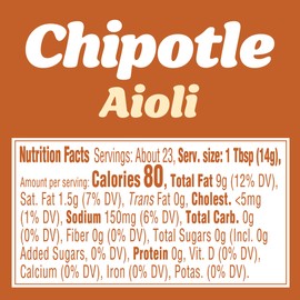 Kraft Chipotle Aioli, 12 fl oz Bottle