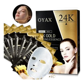Mascarilla Facial Oro 24k Acido Hialuronico Reafirmante 10pz